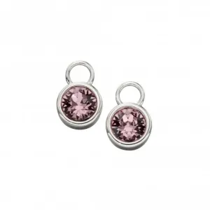 Sterling Silver June Light Amethyst Swarovski Birthstone Charm Y2654