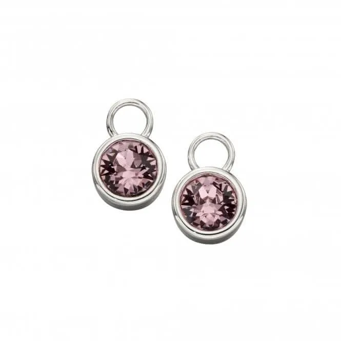 Sterling Silver June Light Amethyst Swarovski Birthstone Charm Y2654