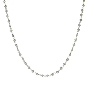 Sterling Silver Labradorite  4mm Bead Chain Link Necklace