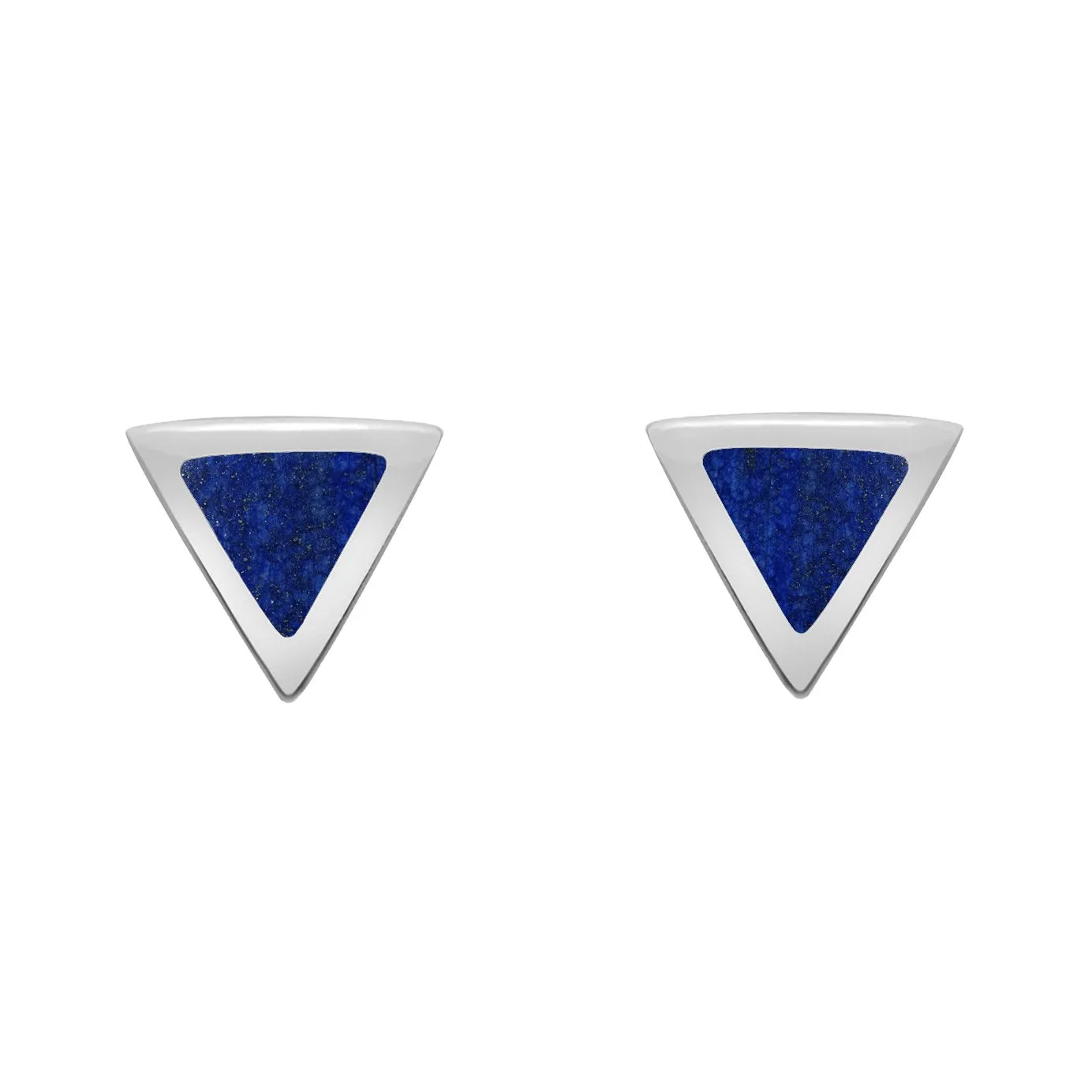 Sterling Silver Lapis Lazuli Dinky Triangle Stud Earrings