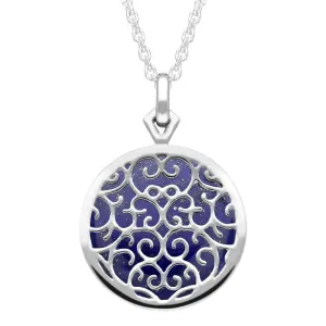 Sterling Silver Lapis Lazuli Flore Filigree Necklace