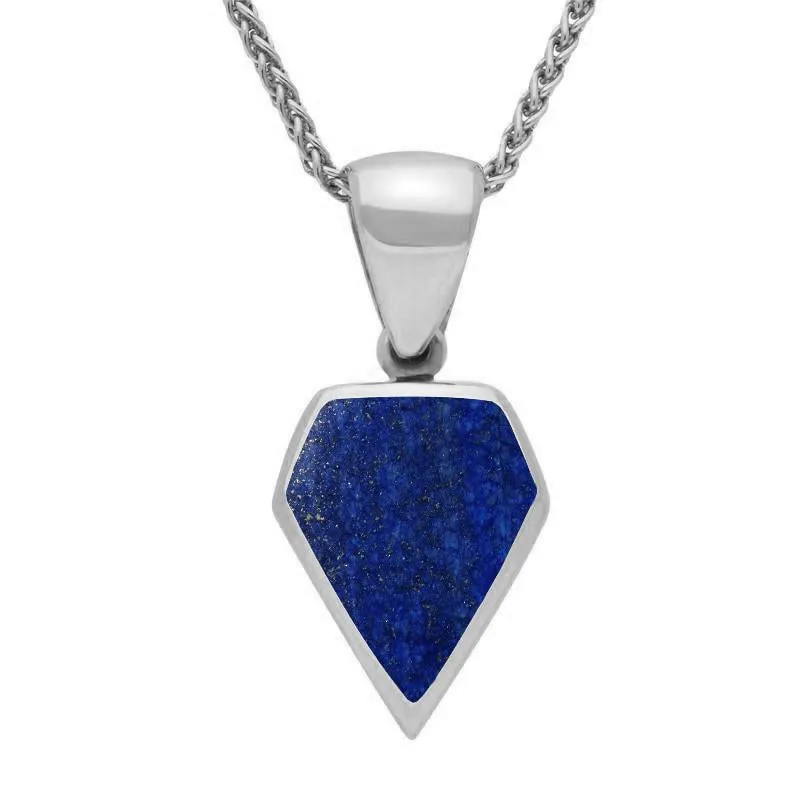 Sterling Silver Lapis Lazuli Kite Shaped Necklace