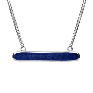 Sterling Silver Lapis Lazuli Lineaire Oval Necklace