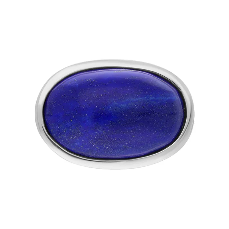 Sterling Silver Lapis Lazuli Wide Oval Chunky Ring D