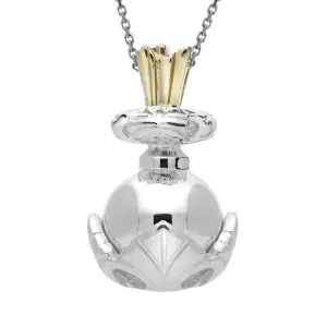 Sterling Silver Large Ball & Leaf Necklace