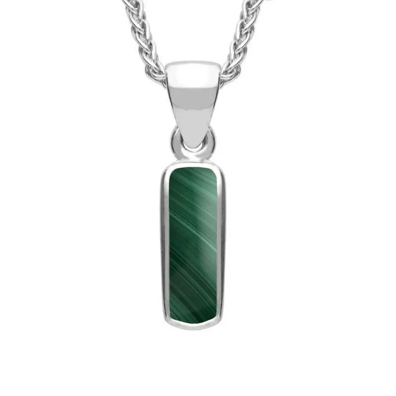 Sterling Silver Malachite Dinky Oblong Necklace