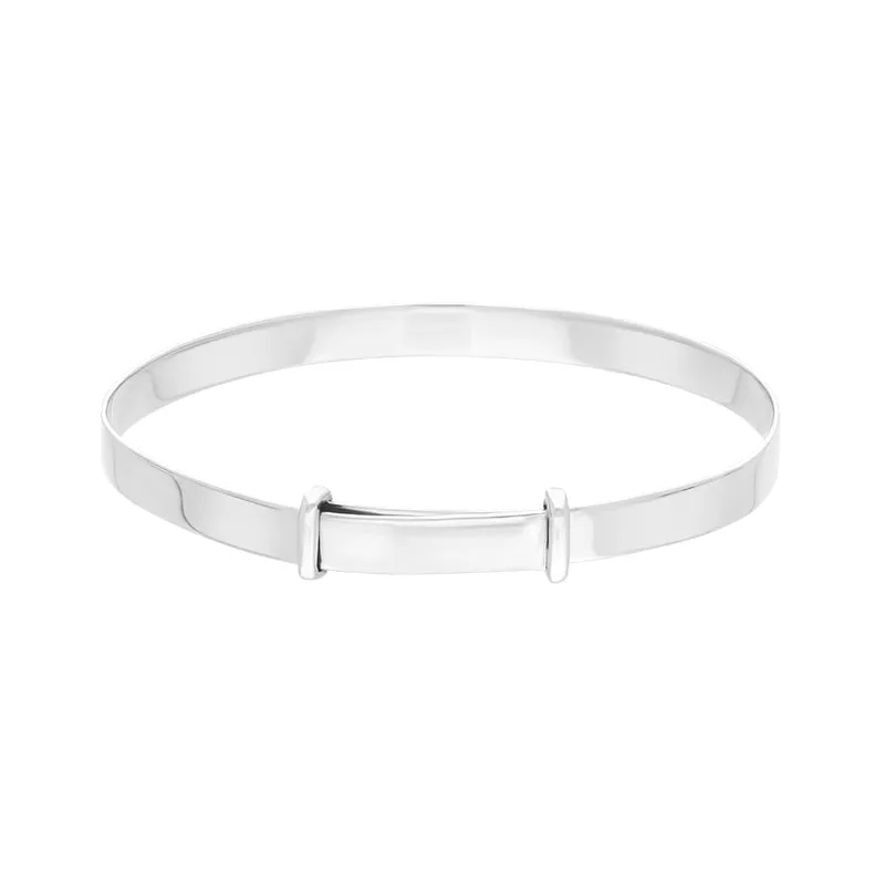 Sterling Silver Medium Feature Hallmark Baby Bangle D