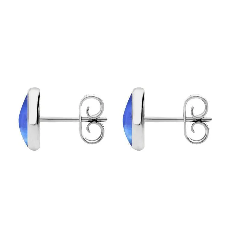 Sterling Silver Moonstone 8mm Classic Large Round Stud Earrings