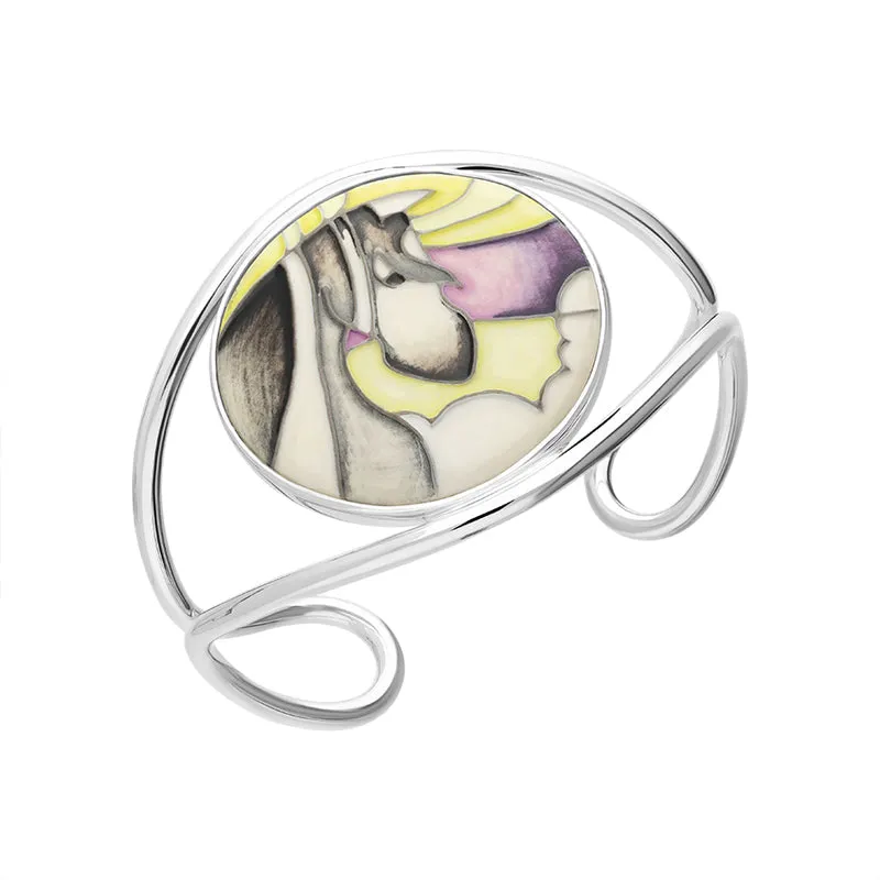 Sterling Silver Moorcroft The Charger Bangle