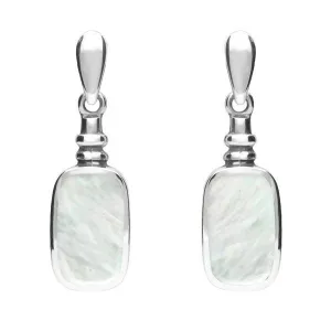 Sterling Silver Mother of Pearl Oblong Bottle Top Drop Earrings