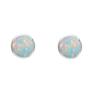 Sterling Silver Opal 4mm Classic Small Round Stud Earrings