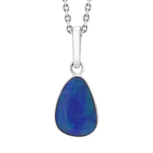 Sterling Silver Opal Doublet Abstract Necklace D