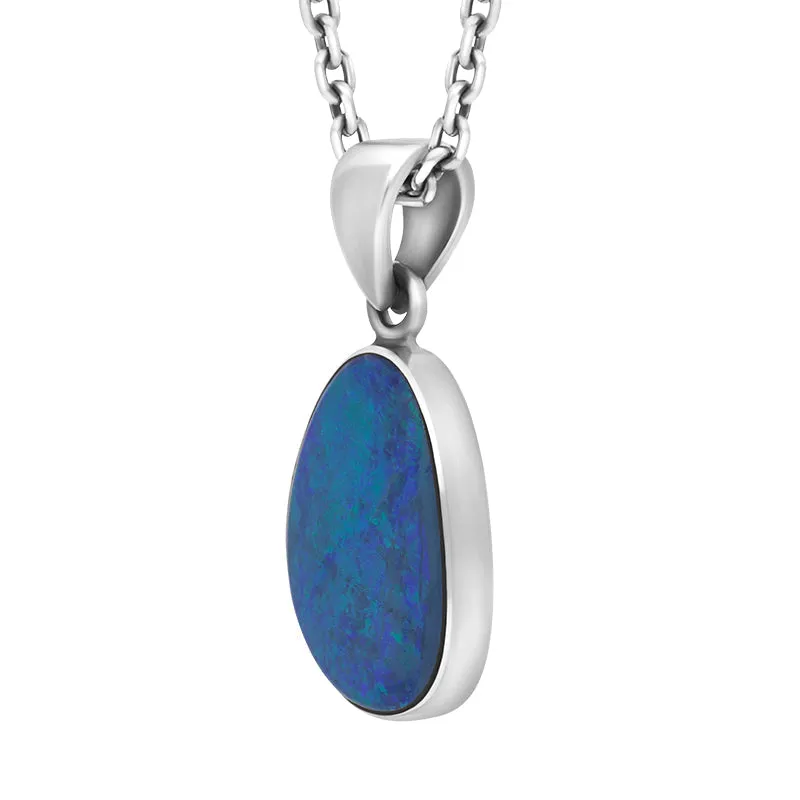 Sterling Silver Opal Doublet Abstract Necklace D