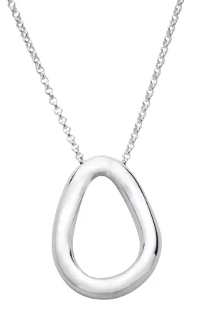Sterling Silver Open Pear Shaped Necklace
