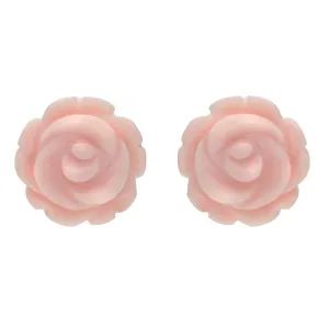 Sterling Silver Pink Conch Tuberose 10mm Rose Stud Earrings