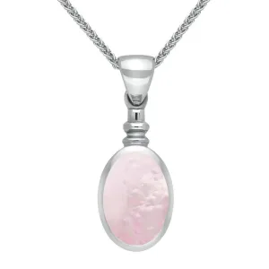 Sterling Silver Pink Mother Of Pearl Bottletop Necklace
