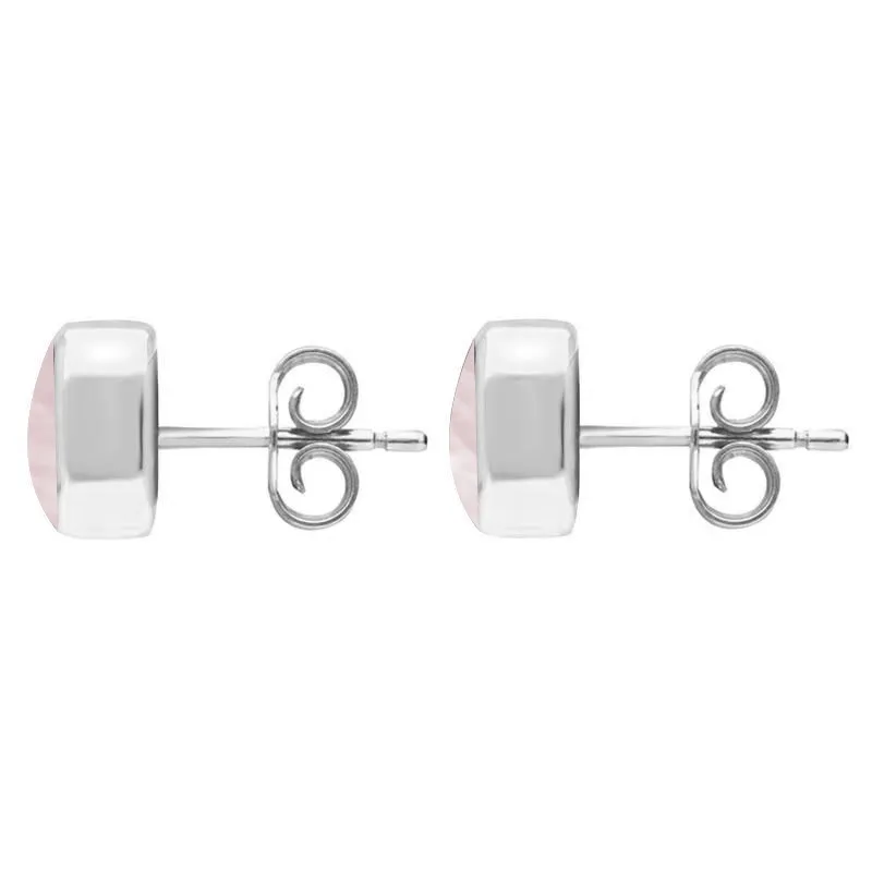 Sterling Silver Pink Mother of Pearl Dinky Cushion Stud Earrings