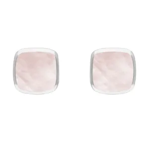 Sterling Silver Pink Mother of Pearl Dinky Cushion Stud Earrings