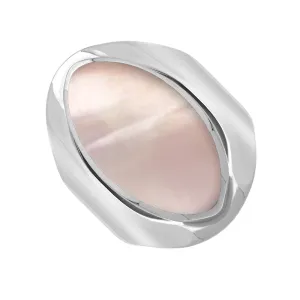 Sterling Silver Pink Mother of Pearl Medium Oval Ring