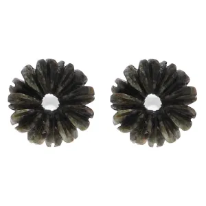 Sterling Silver Preseli Blue Stone Tuberose Daisy 8mm Stud Earrings
