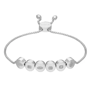 Sterling Silver Queen's Jubilee Hallmark Round Disc Adjustable Bracelet D