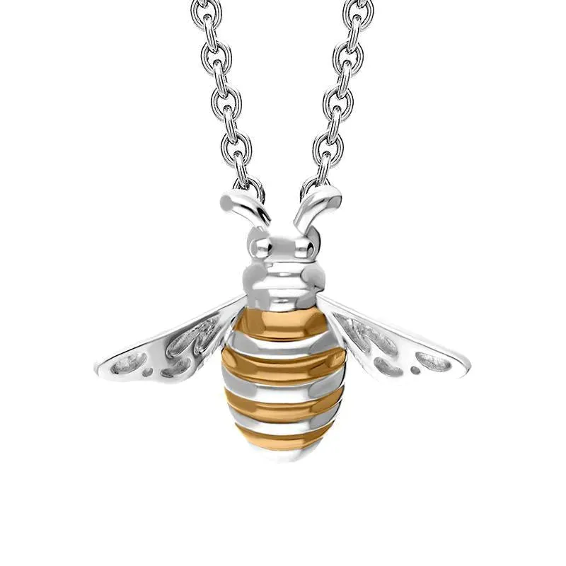 Sterling Silver Rose Gold Plated Small Bee Two Piece Set