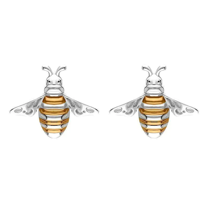 Sterling Silver Rose Gold Plated Small Bee Two Piece Set