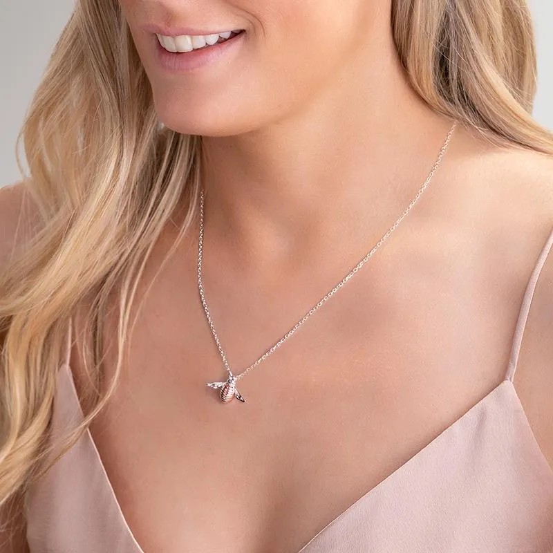 Sterling Silver Rose Gold Plated Small Bee Two Piece Set