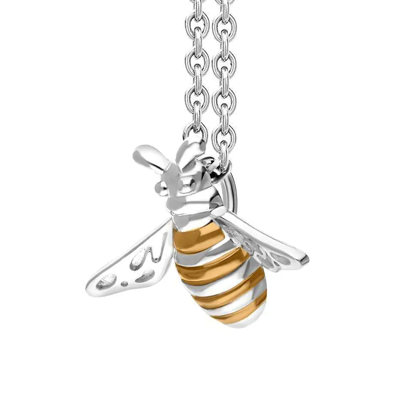 Sterling Silver Rose Gold Plated Small Bee Two Piece Set