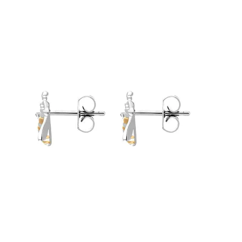 Sterling Silver Rose Gold Plated Small Bee Two Piece Set