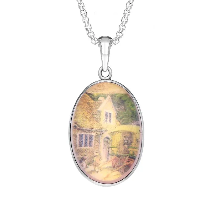 Sterling Silver Rose Quartz Royal Doulton China Wind In The Willows Necklace