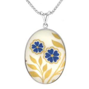 Sterling Silver Royal Crown Derby Sudbury Oval Necklace D