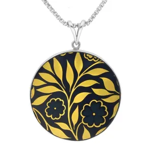 Sterling Silver Royal Crown Derby Sudbury Round Necklace D