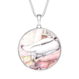 Sterling Silver Royal Doulton China Wind In The Willows Round Necklace