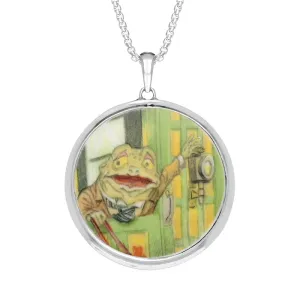 Sterling Silver Royal Doulton China Wind In The Willows Round Necklace