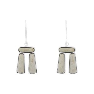 Sterling Silver Sarson 3 Stone Trilithon Earrings