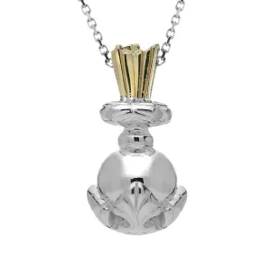 Sterling Silver Small Ball & Leaf Necklace