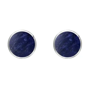 Sterling Silver Sodalite 6mm Classic Medium Round Stud Earrings