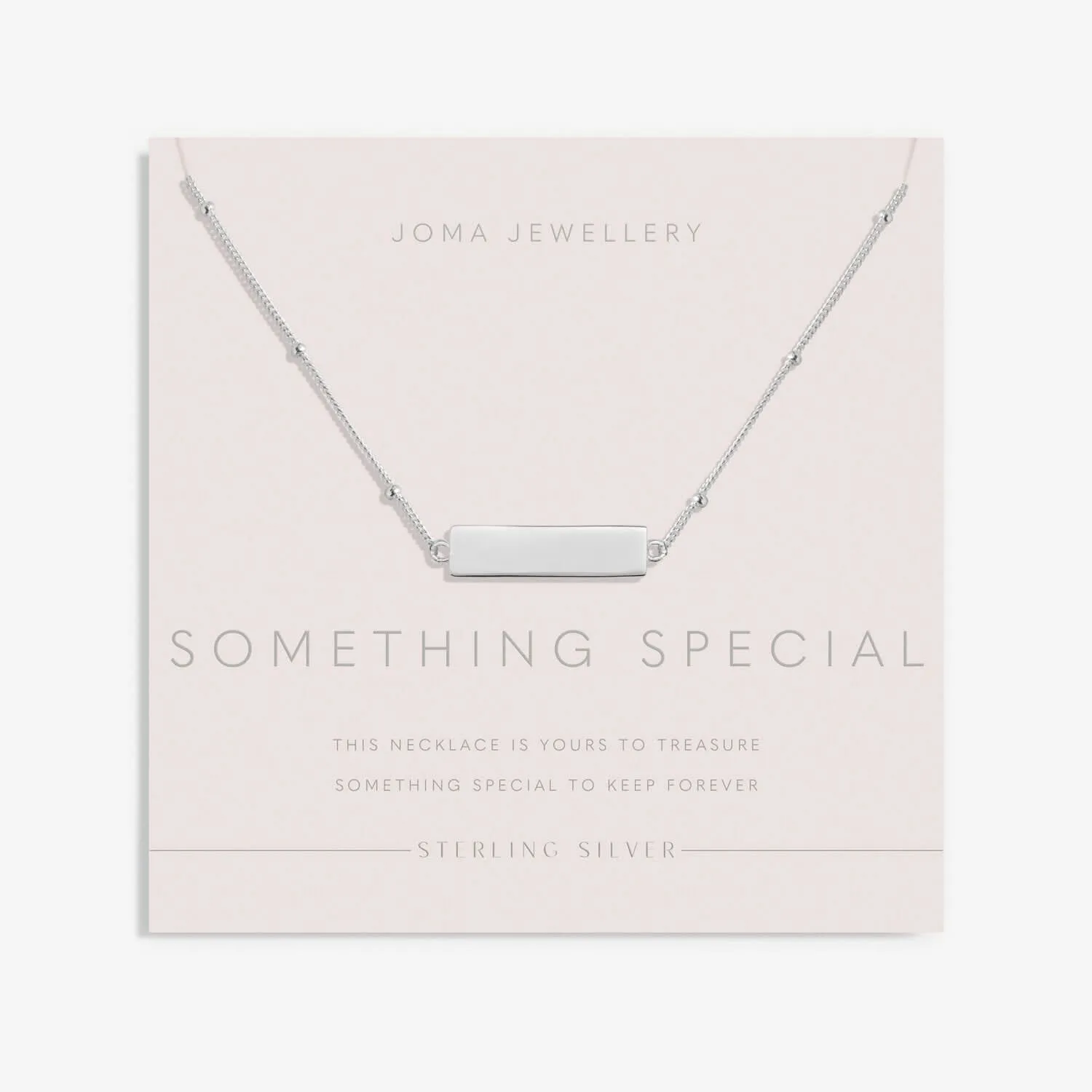 Sterling Silver Something Special Bar Necklace JJS0056