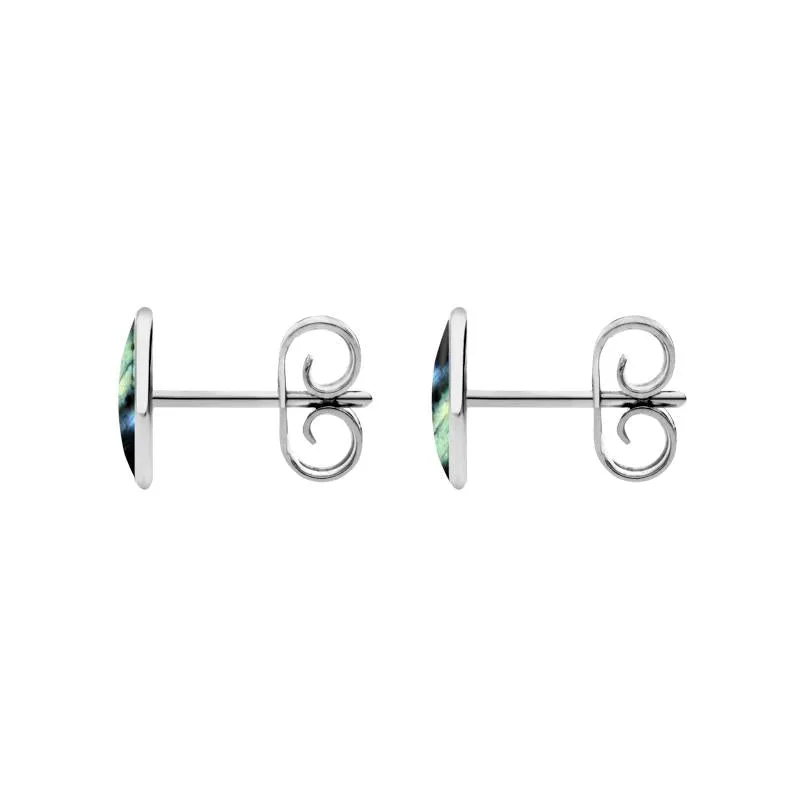 Sterling Silver Spectrolite 8 x 6mm Classic Medium Oval Stud Earrings