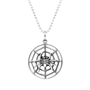 Sterling Silver Spider Web Necklace