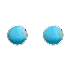 Sterling Silver Turquoise 5mm Classic Small Round Stud Earrings