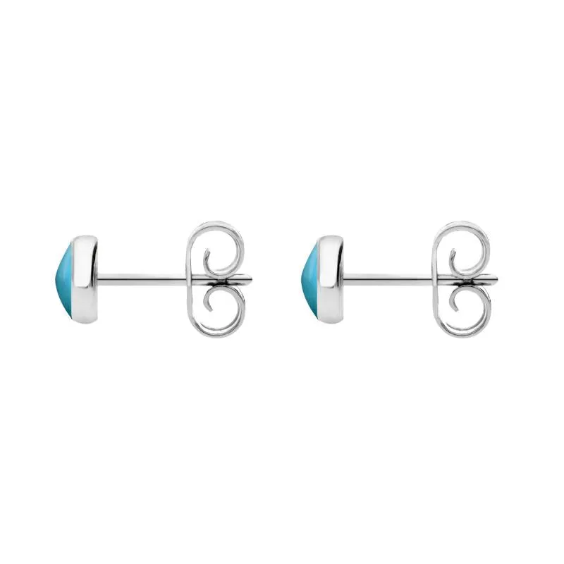 Sterling Silver Turquoise 5mm Classic Small Round Stud Earrings