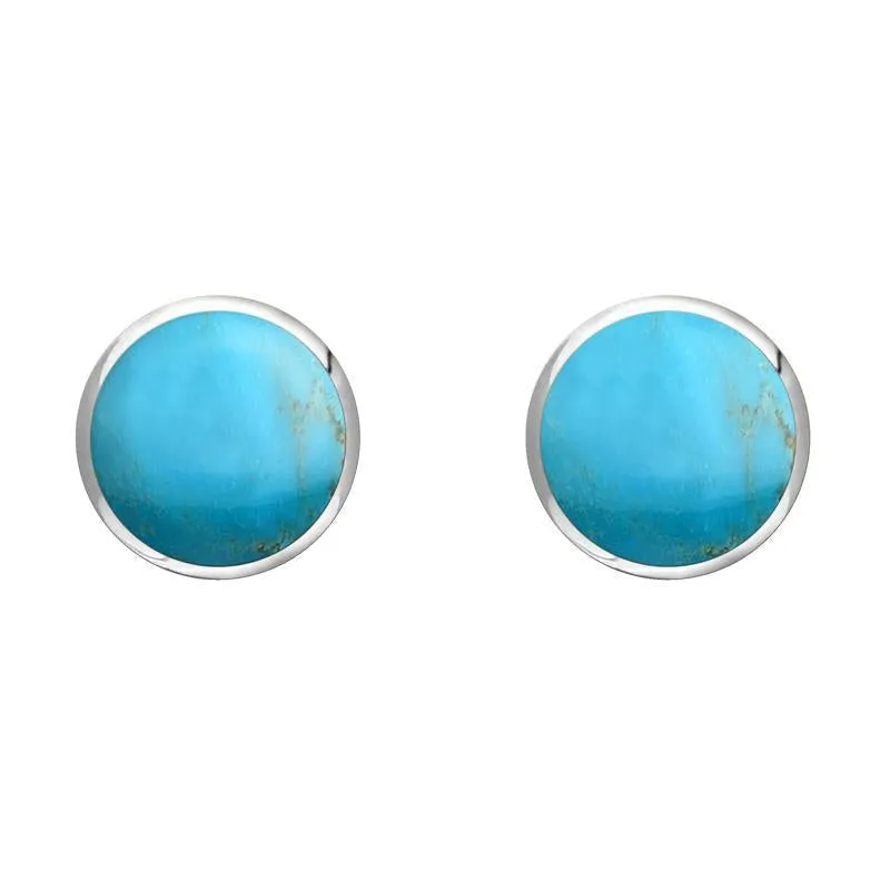 Sterling Silver Turquoise 6mm Classic Medium Round Stud Earrings