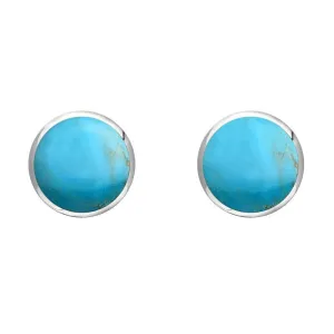 Sterling Silver Turquoise 6mm Classic Medium Round Stud Earrings