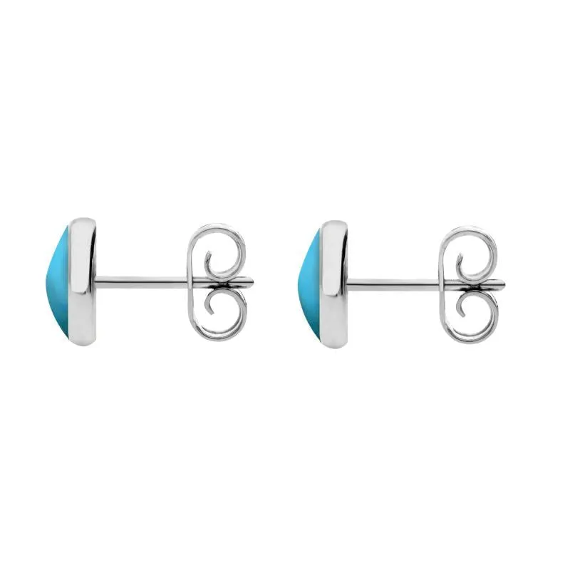 Sterling Silver Turquoise 6mm Classic Medium Round Stud Earrings