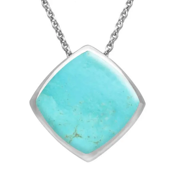 Sterling Silver Turquoise Cushion Necklace