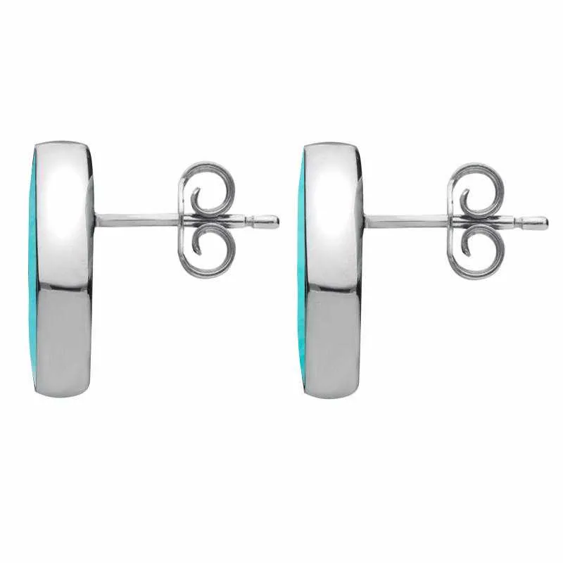 Sterling Silver Turquoise Diamond Shaped Stud Earrings