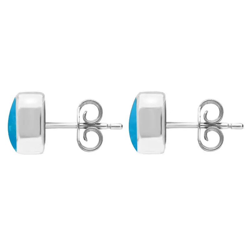 Sterling Silver Turquoise Dinky Cushion Stud Earrings
