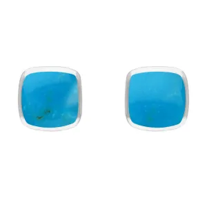 Sterling Silver Turquoise Dinky Cushion Stud Earrings